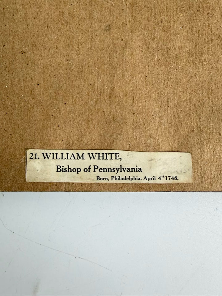 William White Silhouette Lithograph in Black Wood Frame