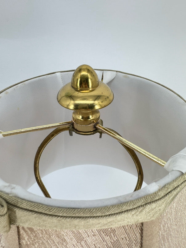 Brown Brass & Resin Arched Bottom Lamp