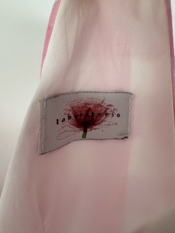 LABORATORIO Size 42 Pink & White Stripe Sleeveless Dress