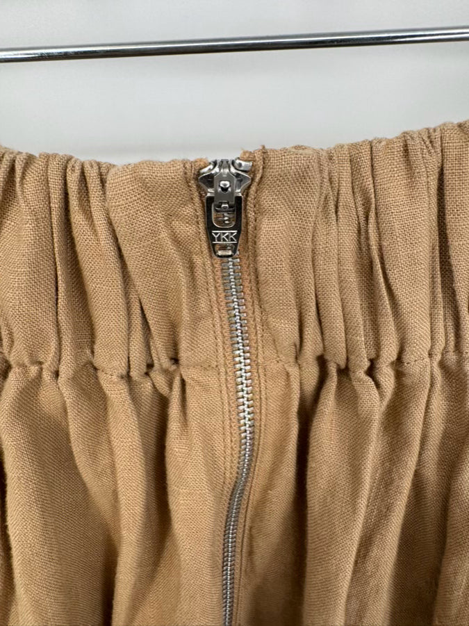 MERSEA Size S Tan Linen Poete Skirt NWT