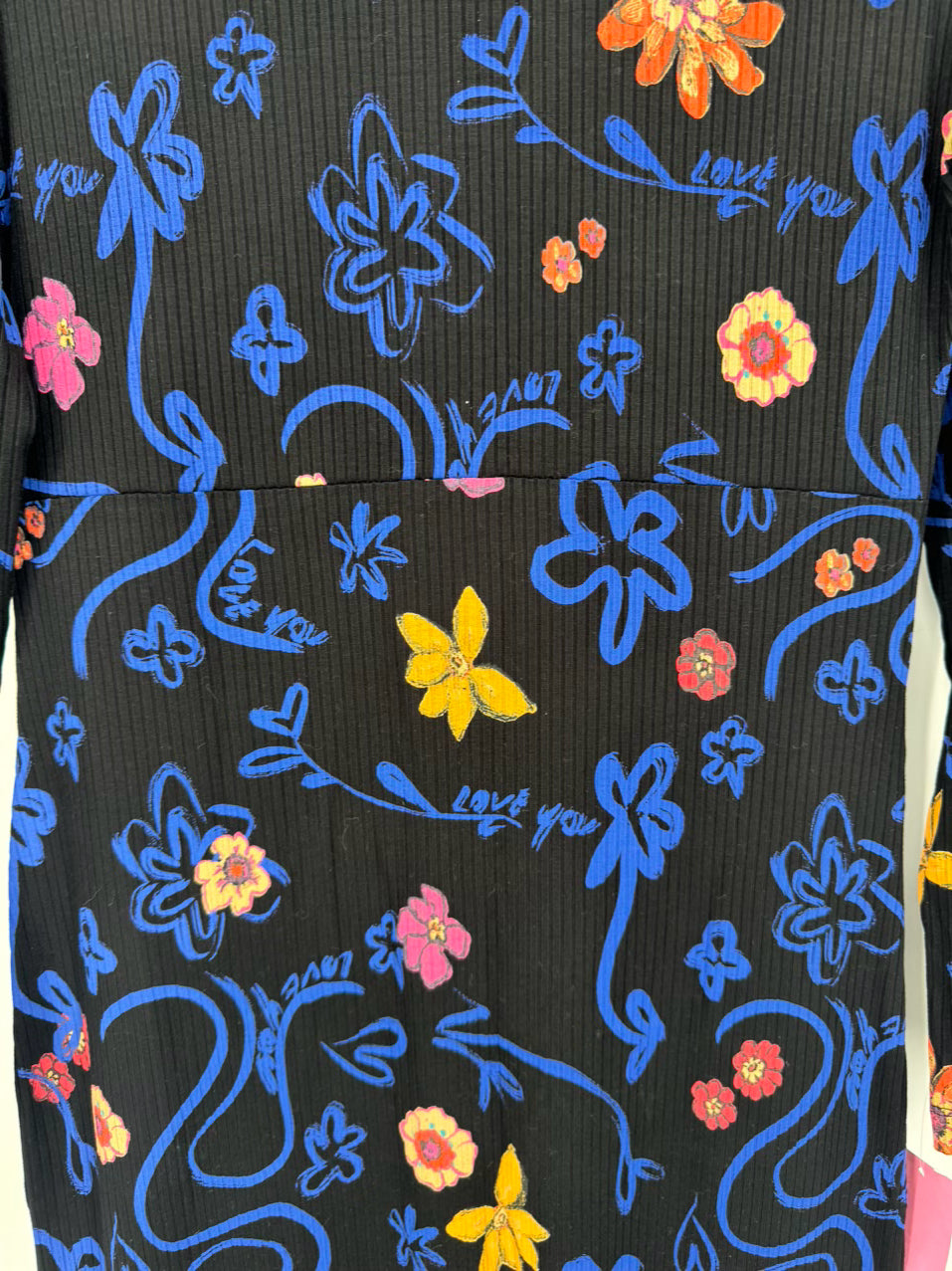 DESIGUAL Size L Black Floral Print Dress NWT