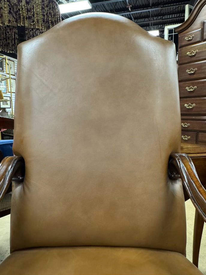 Wood & Leather Nailheads Chair