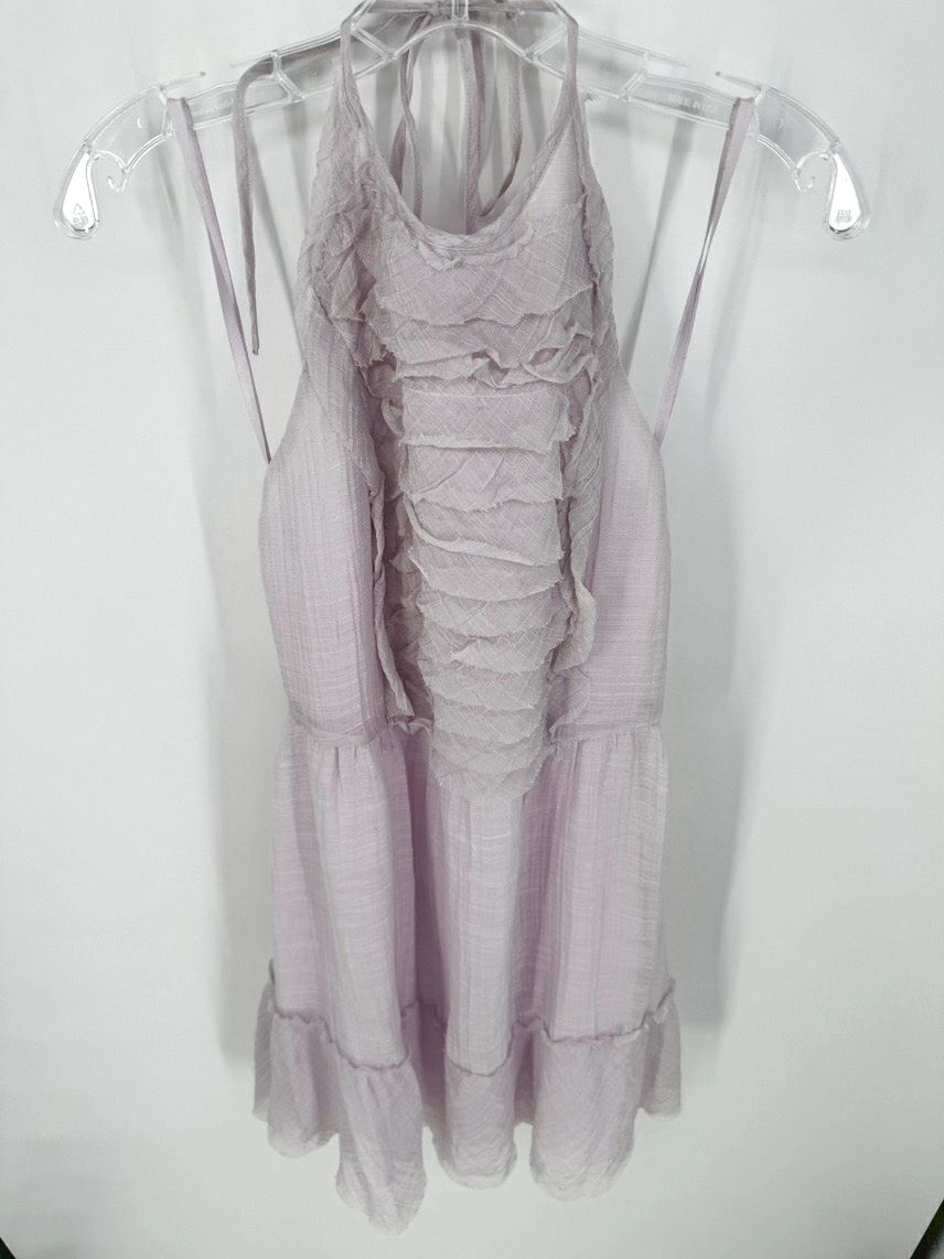 L'AGENCE Size 8 Lilac Ruffle Halter Dress