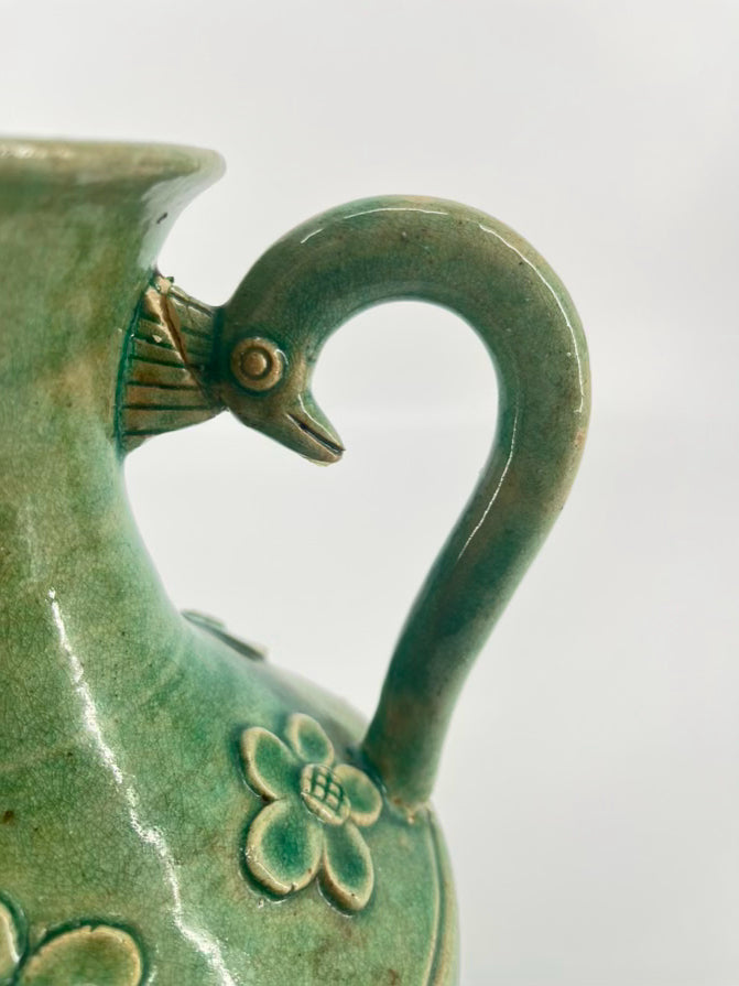 Celadon Embossed Flower Dragon-Shaped Handles Jug