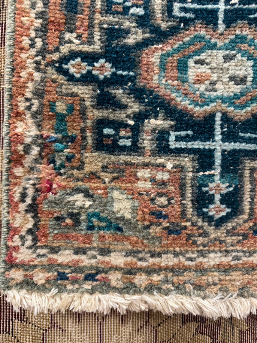 Aqua & Rust Woven Runner