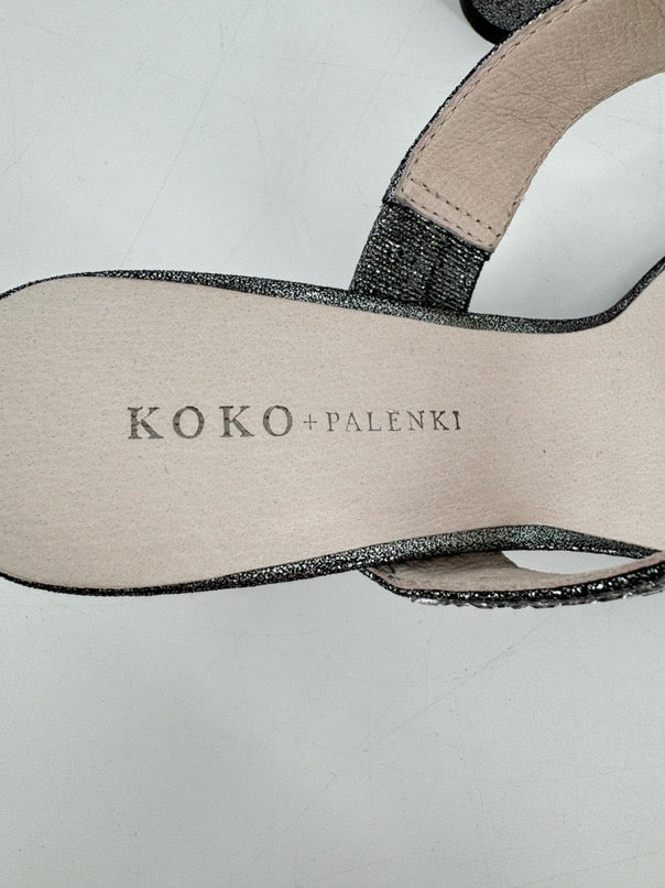 KOKO + PALENKI Size 8 Silver Crystal Detail Kitten Heels