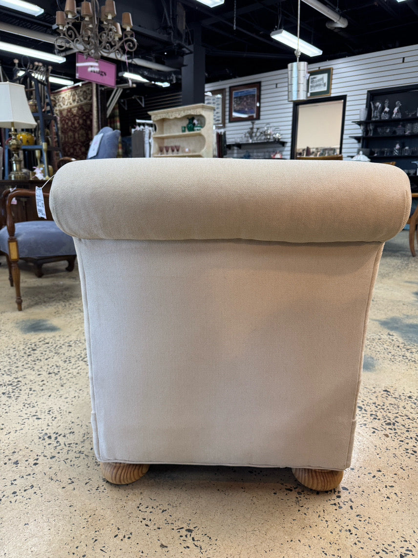 Cream Slipper Chair w/ Bun Feet