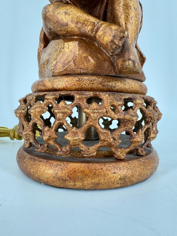 Gold Resin Angel Lamp w/ Chelsea House Shade