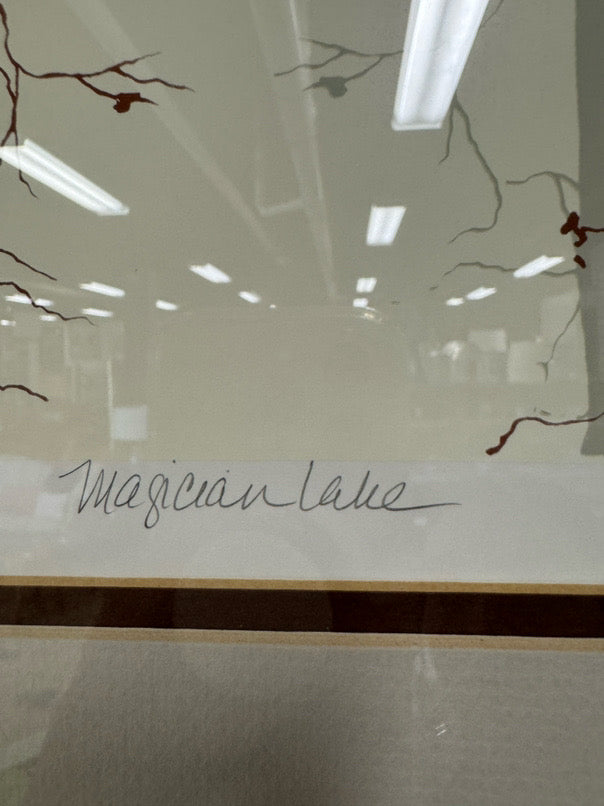 JOY LOWISBURY "Magician Lake" Lithograph in Gold Frame