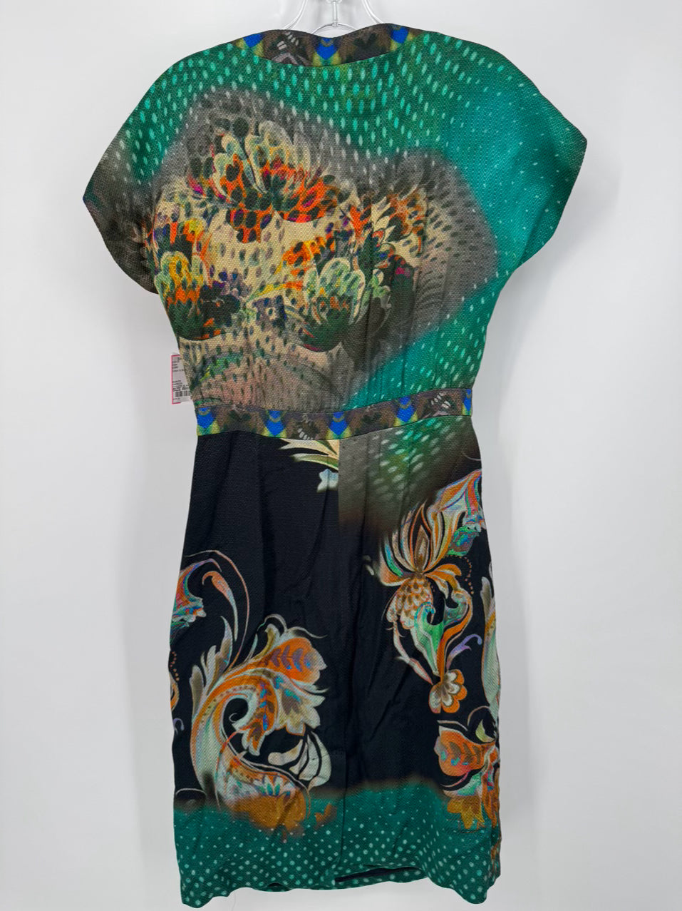 ETRO Size 44 Green & Black Print Dress