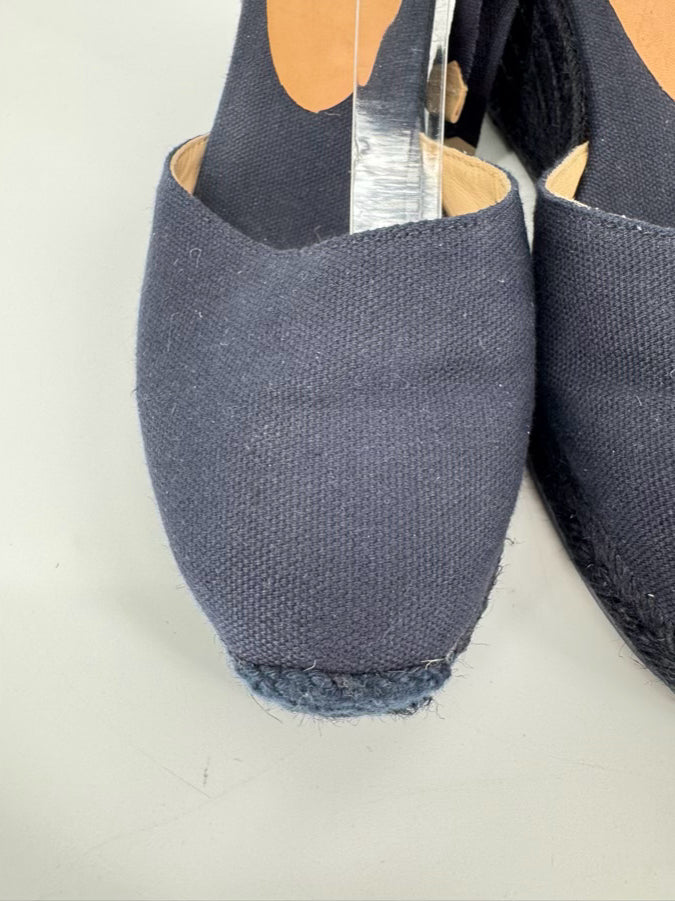 CASTANER Size 39 Navy Canvas Espadrilles
