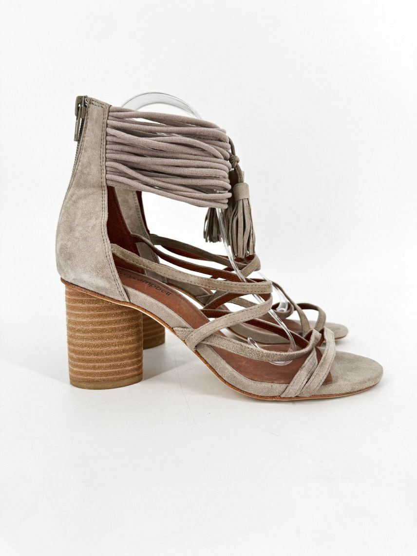 JEFFREY CAMPBELL Size 7 Gray Suede Despina Heels
