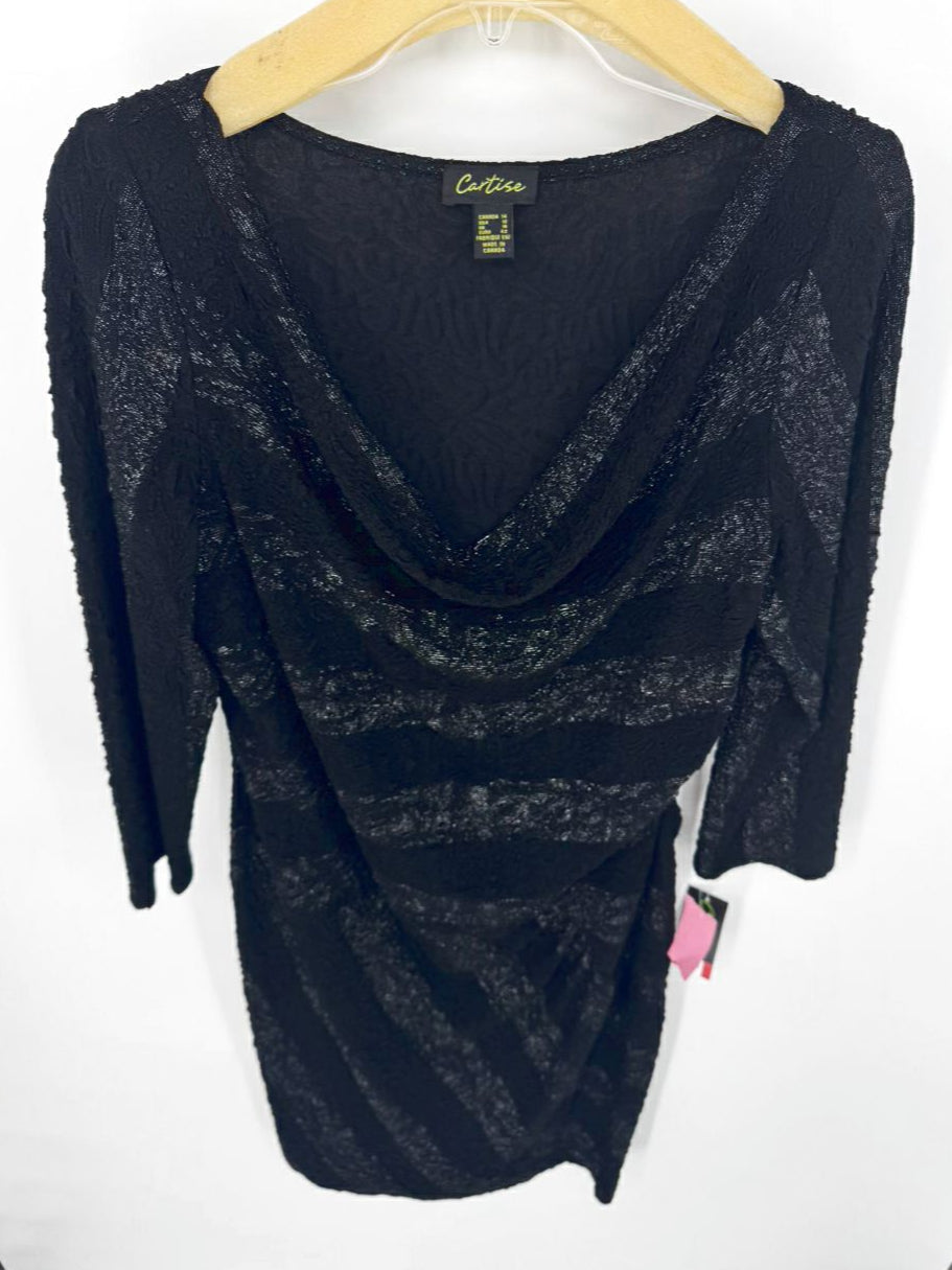 CARTISE Size 12 Black Textured Dress NWT