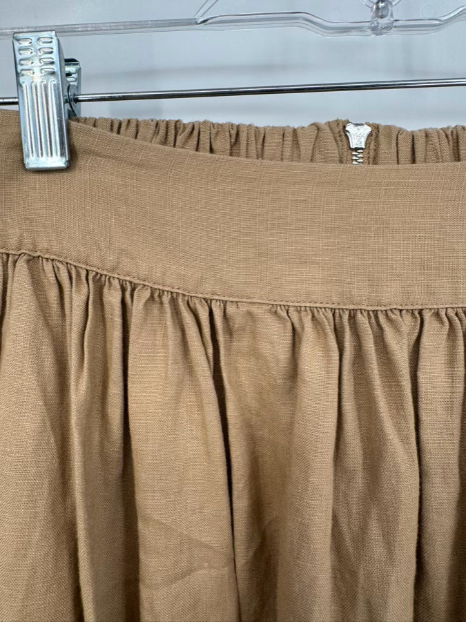 MERSEA Size S Tan Linen Poete Skirt NWT