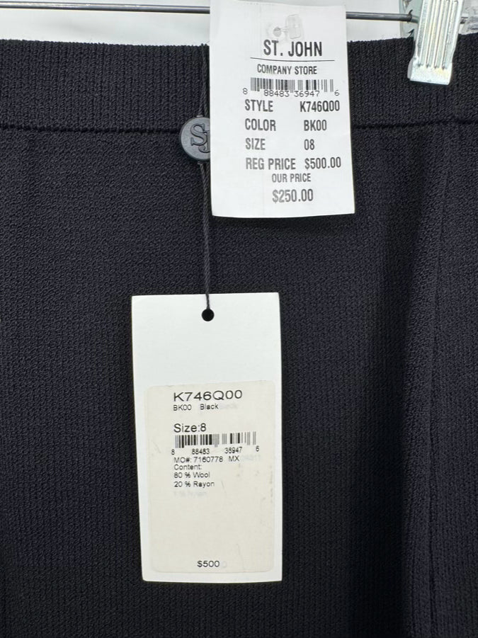 ST JOHN COLLECTION Size 8 Navy Knit Skirt NWT