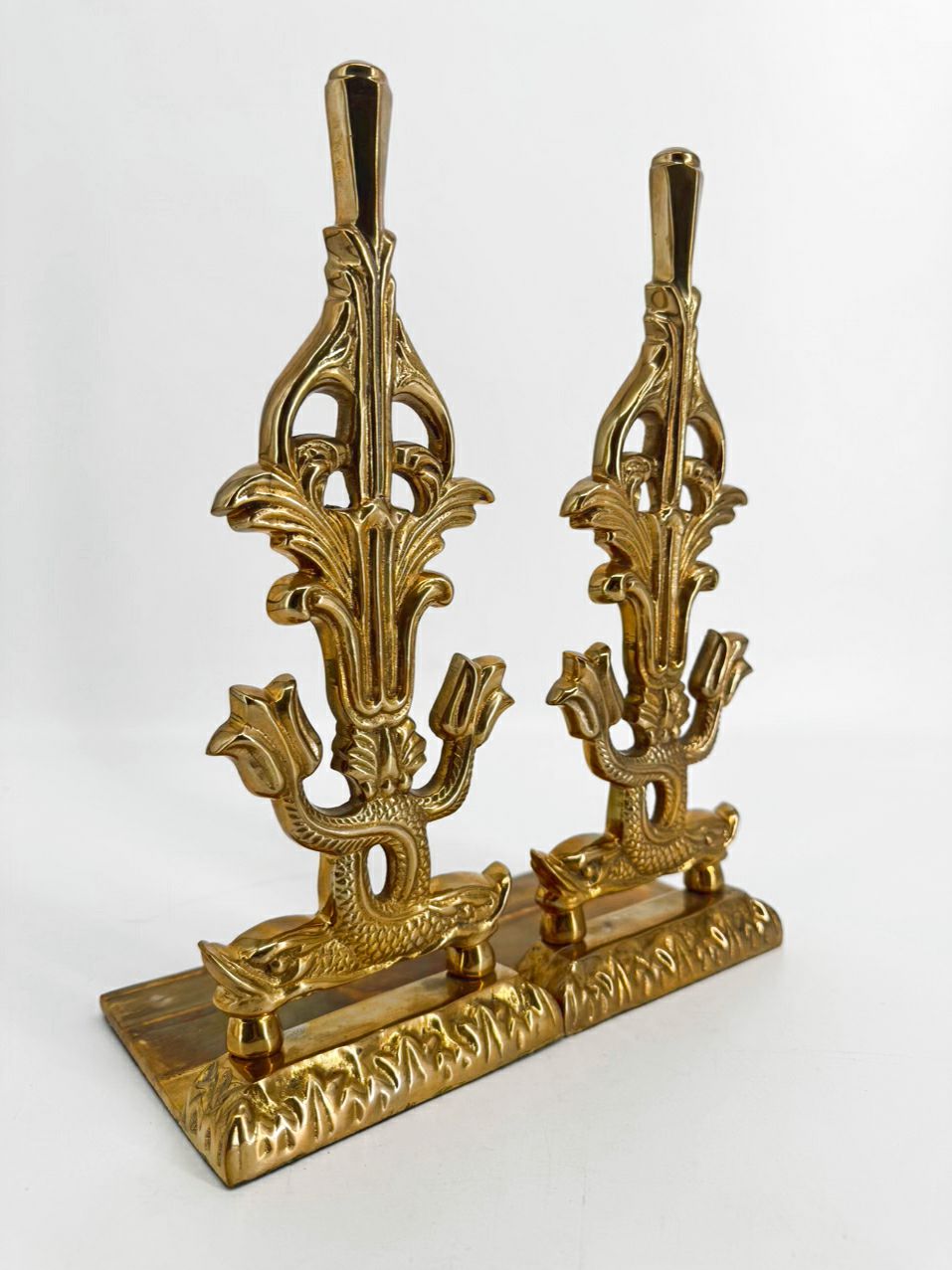 MOTTAHEDEH Brass Art Deco Koi Fish Pair of Bookends