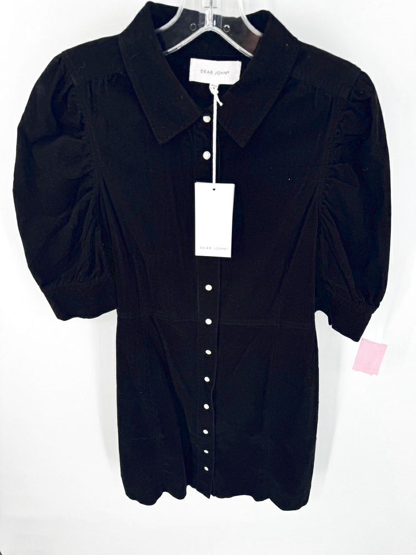 DEAR JOHN Size M Black Corduroy Dress NWT