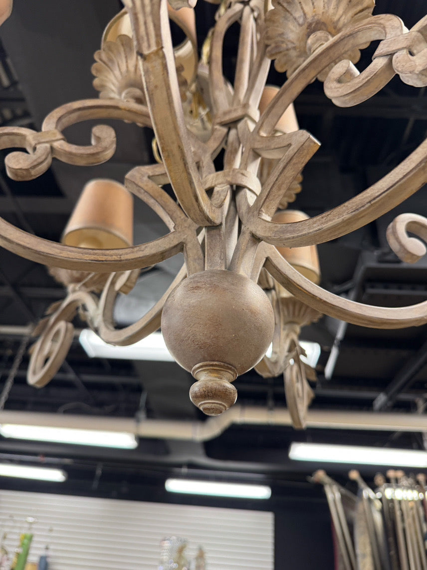 FINE ART LAMPS Taupe 2-Tier 6-Arm Chandelier