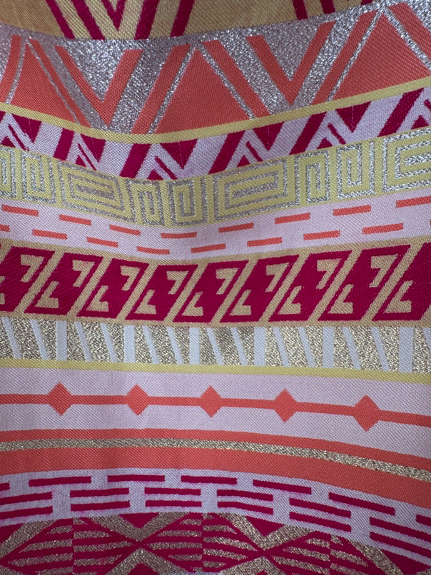 LAUNDRY BY S SEGAL Size 6 Magenta/Gold Print Sleeveless Dress