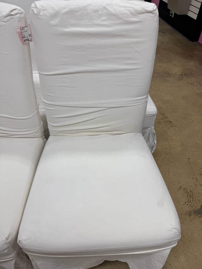 White Slip Cover Set of 4 Chairs