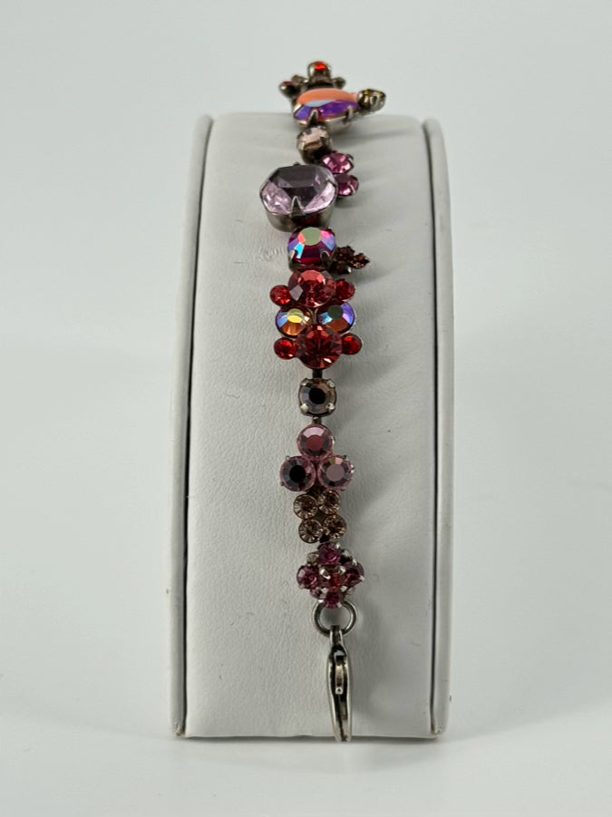 SORRELLI Silver Tone Pink Rhinestone Bracelet