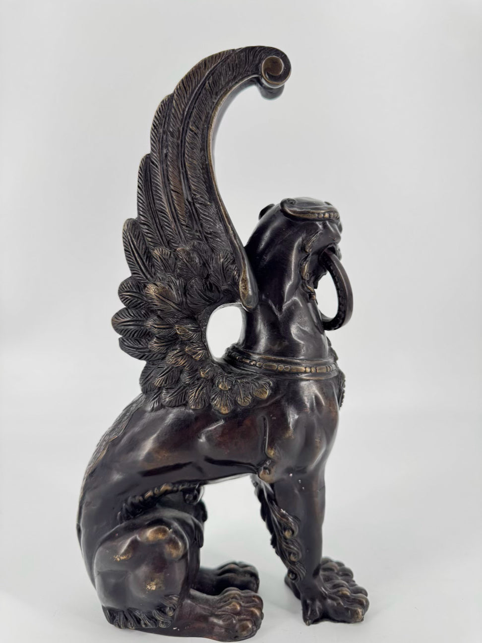 Metal Winged Lion Figure