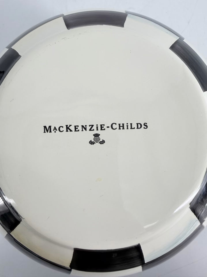 MACKENZIE CHILDS Courtly Check Black & Cream Metal Pitcher