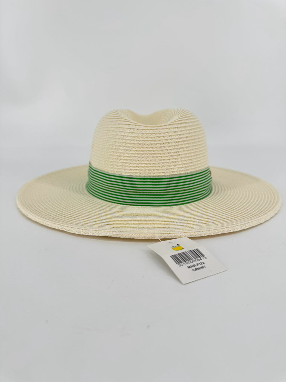 DORFMAN PACIFIC Natural & Green Straw Unisex Hat NWT