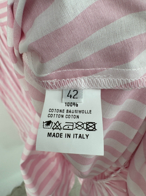 LABORATORIO Size 42 Pink & White Stripe Sleeveless Dress