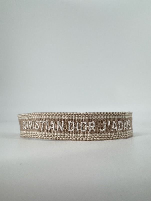 CHRISTIAN DIOR Pink & Tan Woven Pair of Bracelets