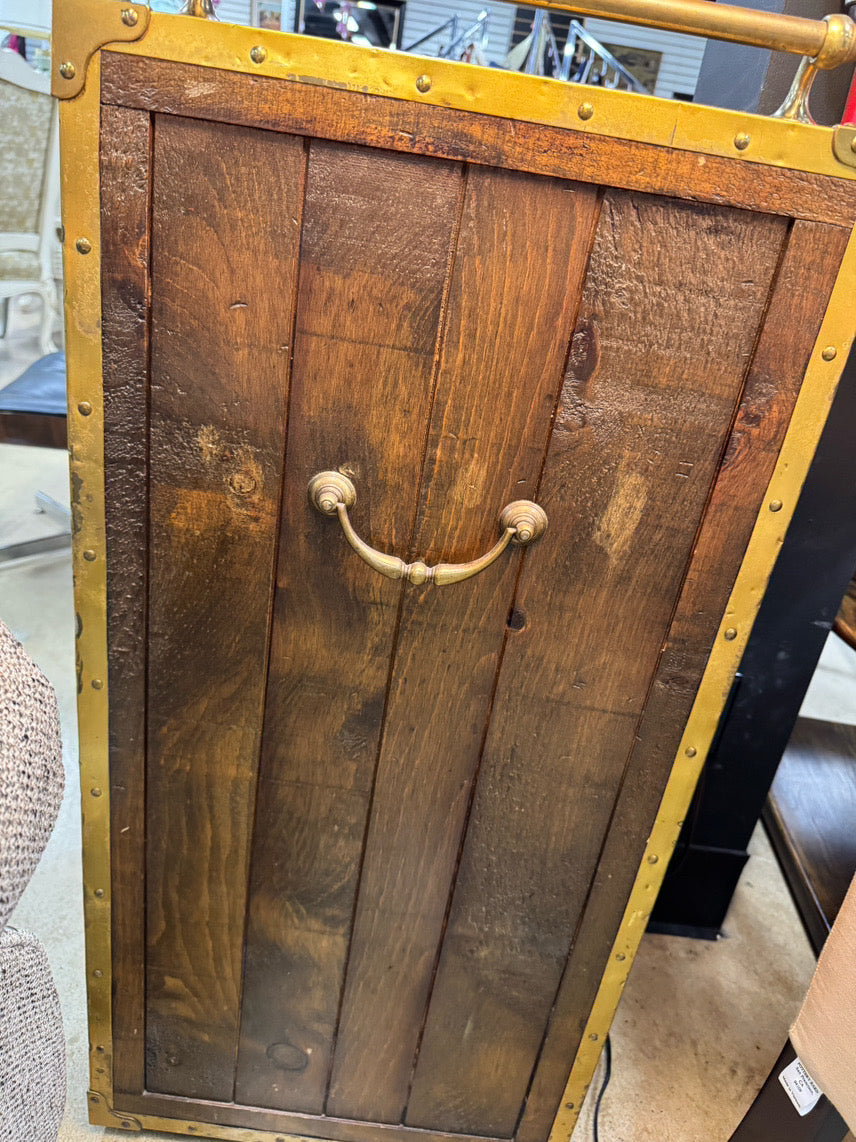 HABERSHAM Wood & Stained Glass Bar Cabinet