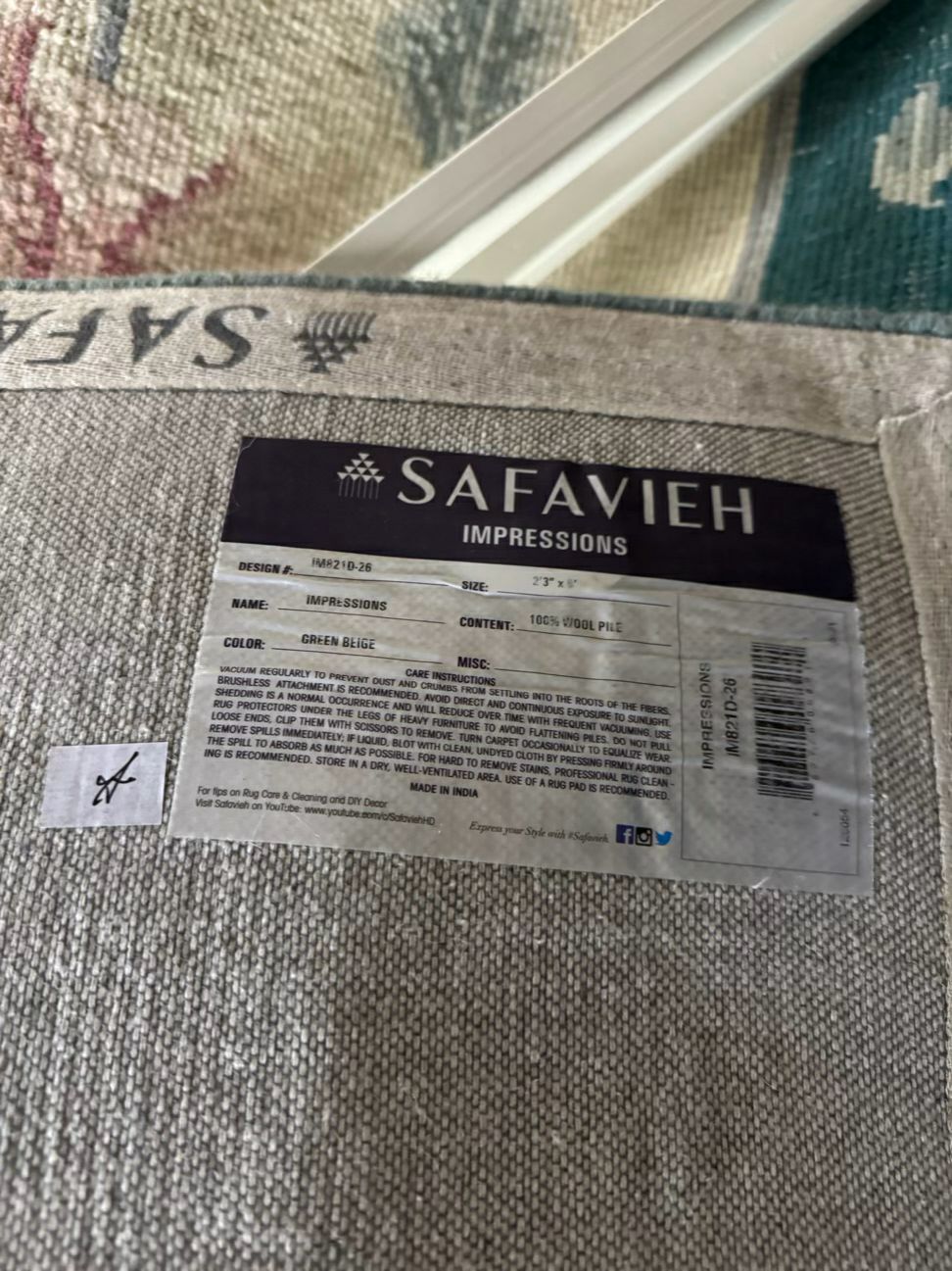 SAFAVIEH Aqua Wool Runner