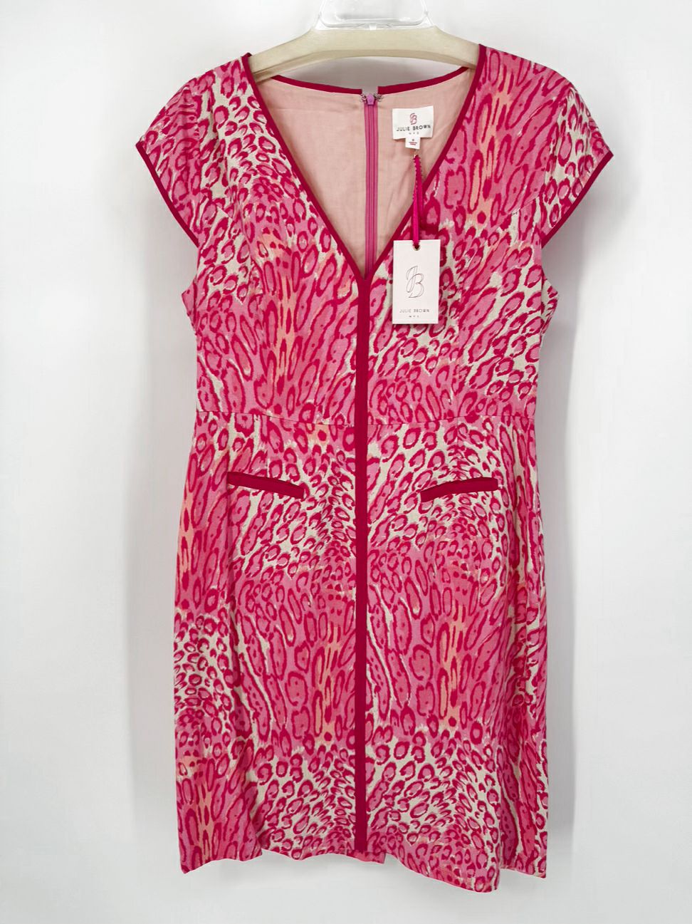 JULIE BROWN Size 8 Pink Leopard Print Shila Dress NWT