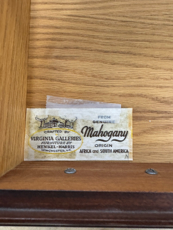 VIRGINIA GALLERIES Mahogany & Brass Pulls Small 4 Drawer Chest