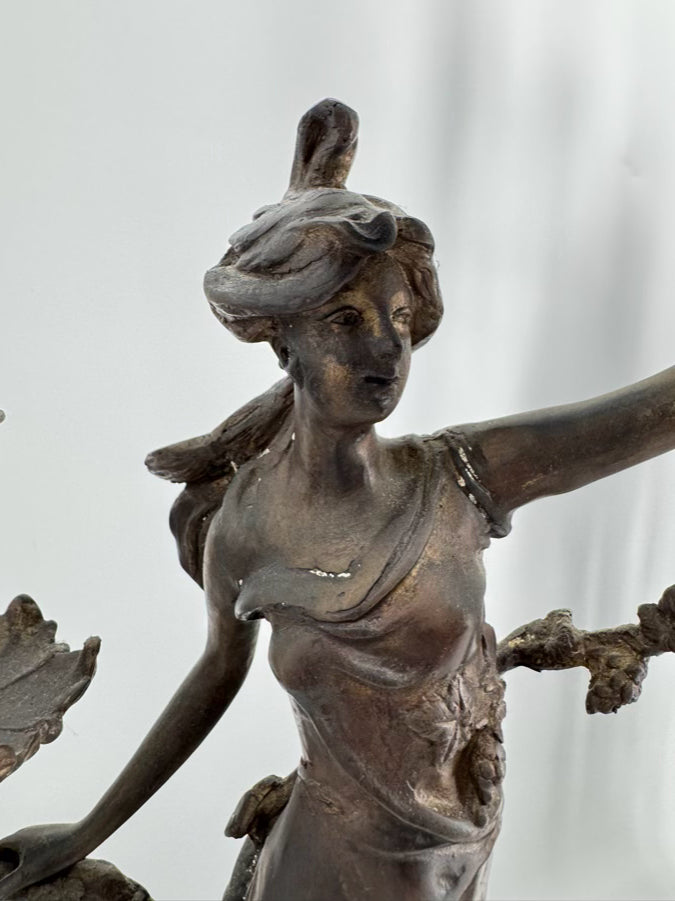 Bronze Decorative Ladies Pair of Candelabras