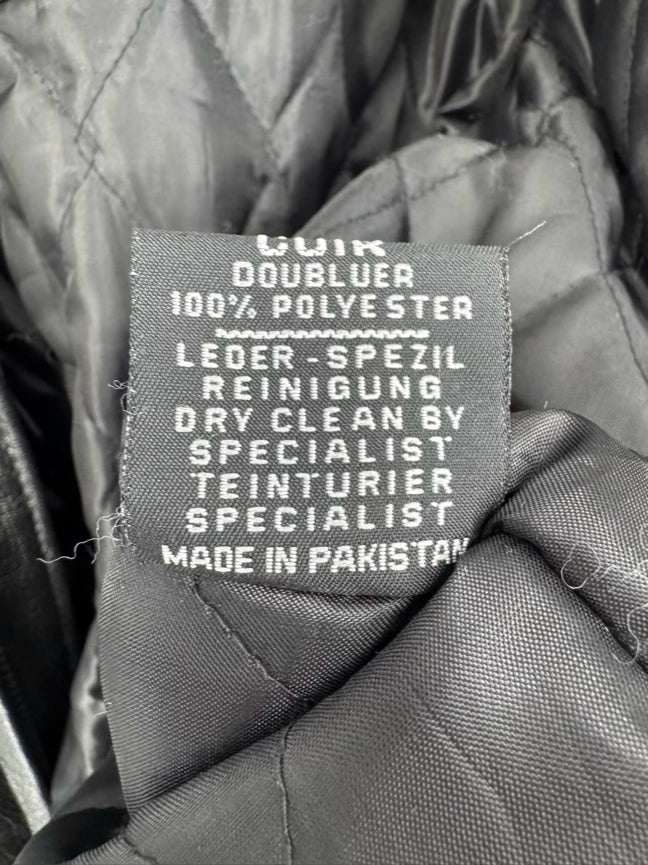 X ELEMENT Size XL Black Leather Motorcycle Jacket w/ Zipout Liner