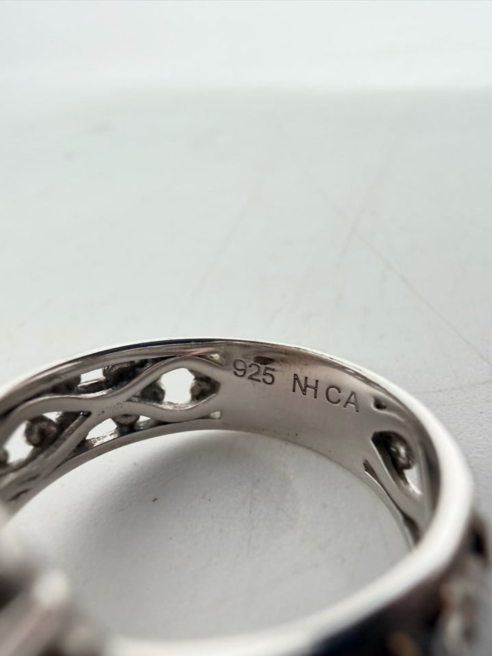 STERLING SILVER Purple Amethyst look Ring
