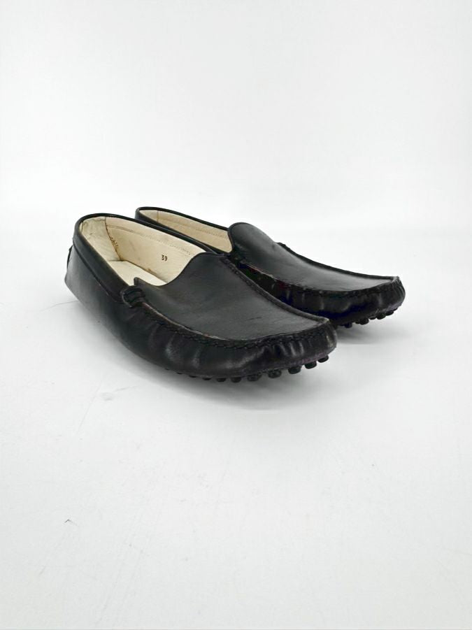 TODS Size 39 Black Leather Flats