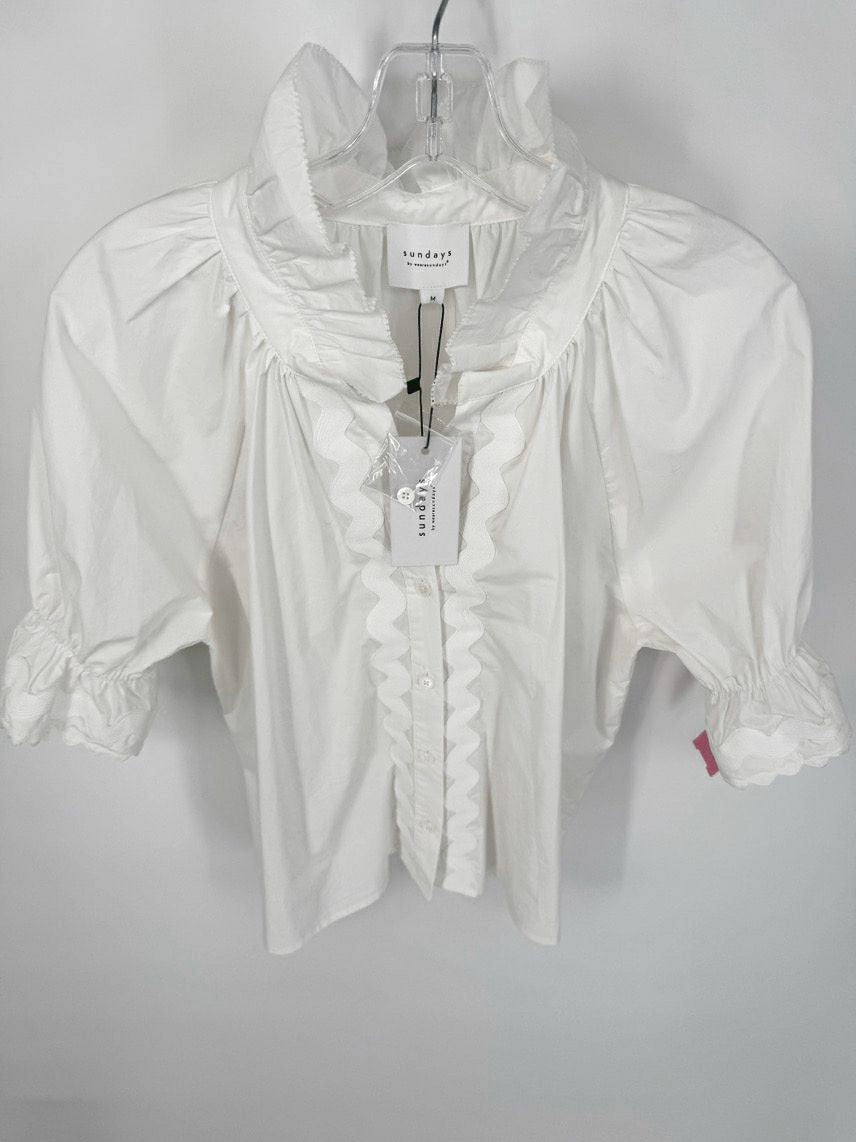 SUNDAYS by WEARESUNDAYS Size M White Hazel Blouse NWT
