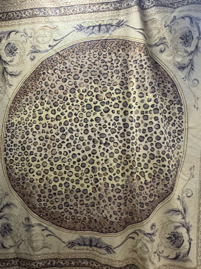Brown & Gold Leopard Print Area Rug