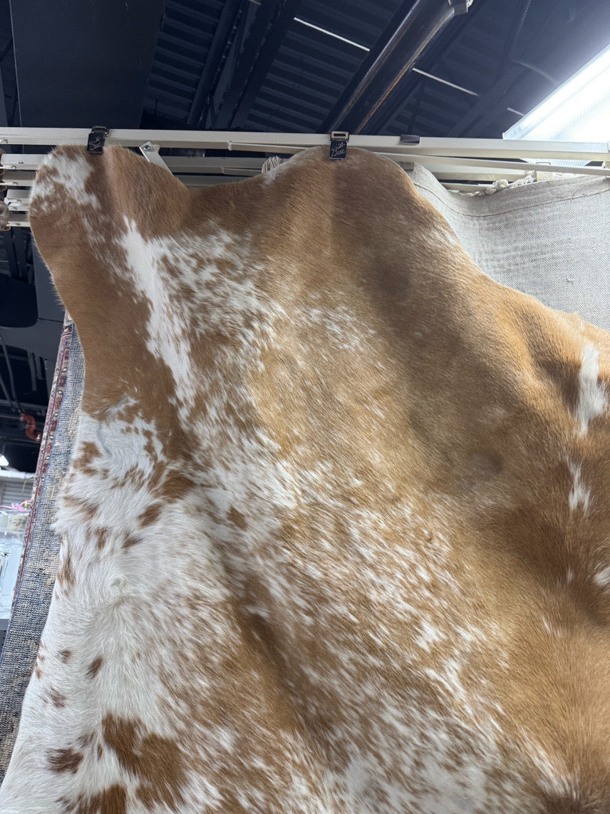 Tan & White Cowhide Area Rug