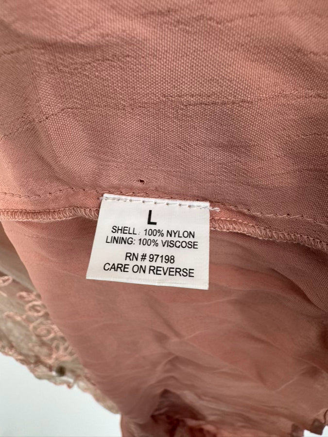 NATAYA Size L Blush Lace Embroidered Dress NWT