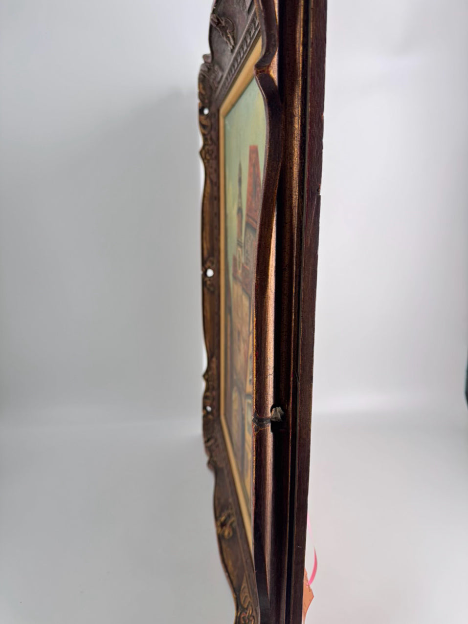 VINTAGE Street in Germany Painting in Gold Frame