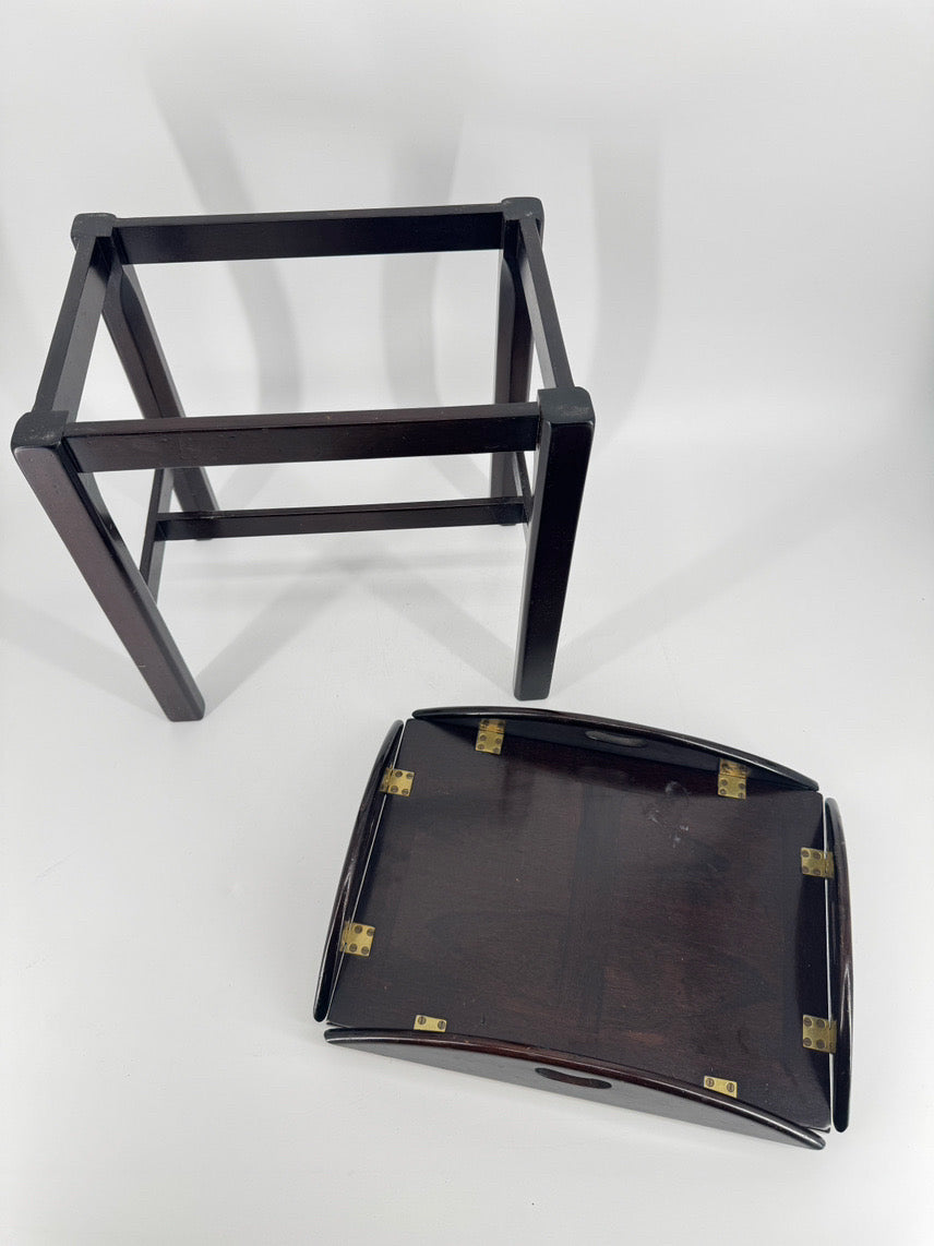 Wood 2-Piece Small Butler's Tray Side Table