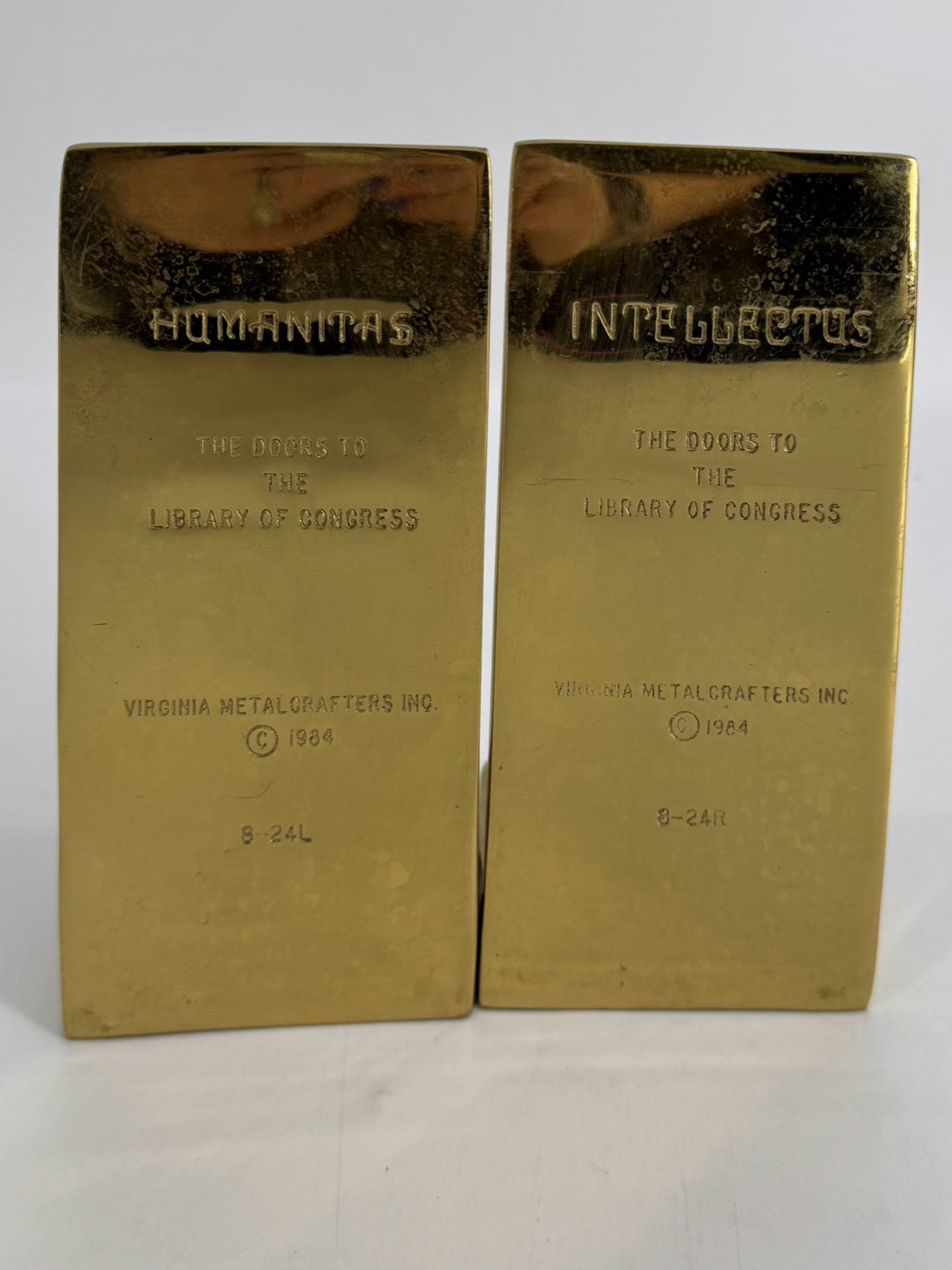 VIRGINIA METALCRAFTERS Brass The Doors to the Library of Congress Bookends