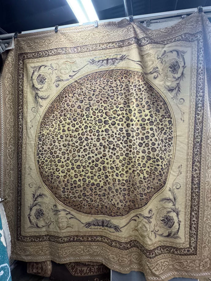 Brown & Gold Leopard Print Area Rug
