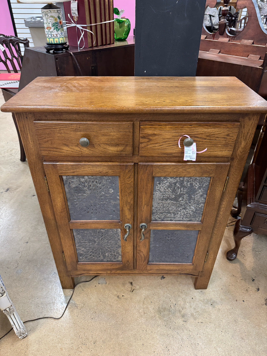 Wood & Punched Tin Doors Pie Safe