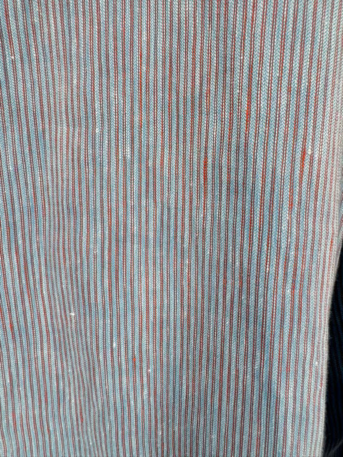 ARMANI COLLEZIONI Size L Aqua Stripe Long Sleeve Shirt