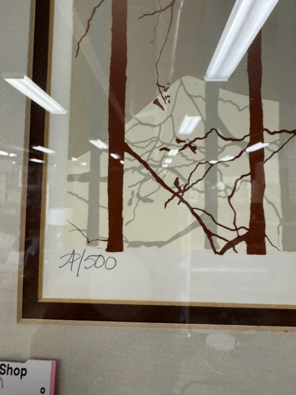 JOY LOWISBURY "Magician Lake" Lithograph in Gold Frame