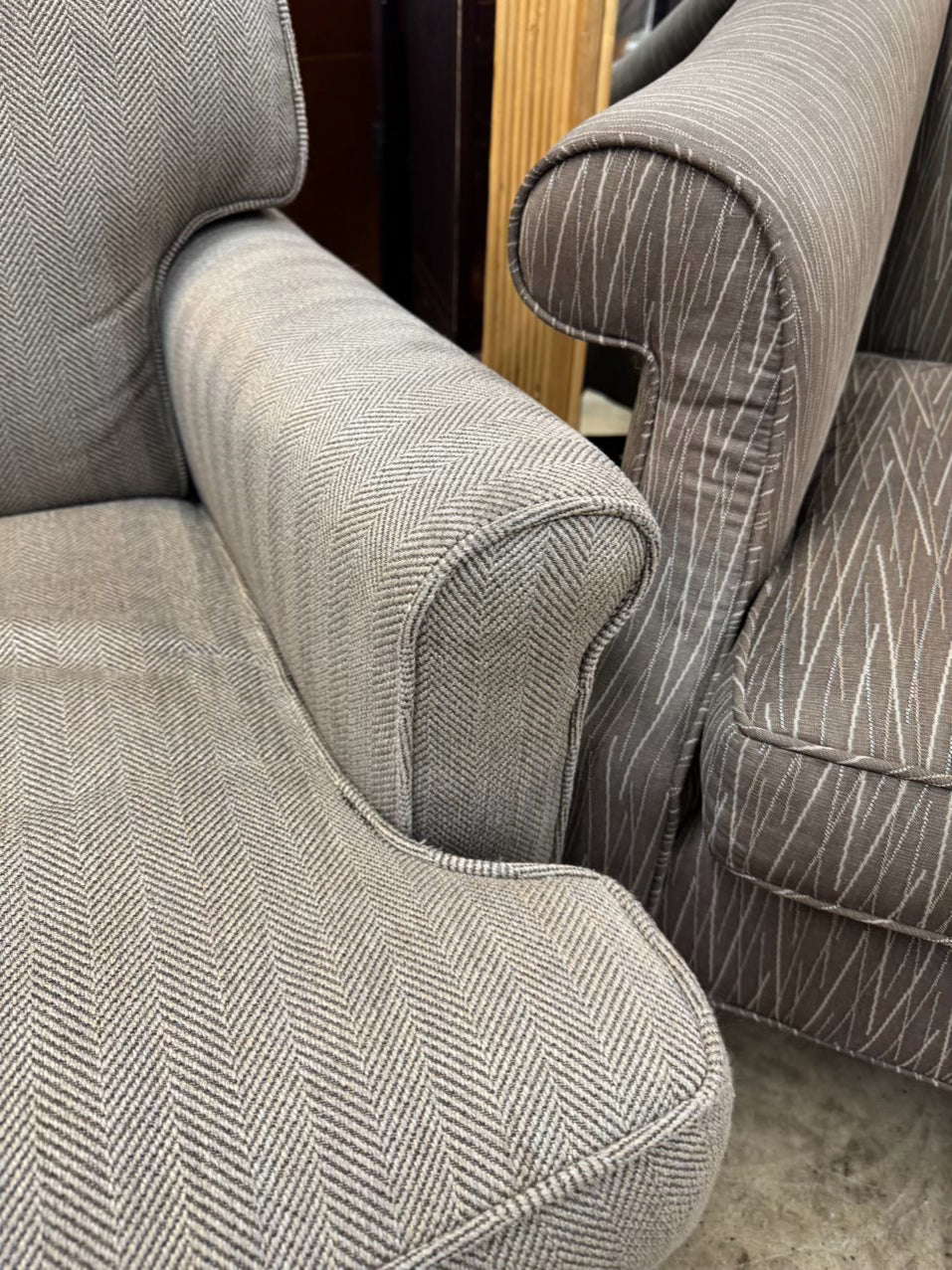 Gray Herringbone Chair